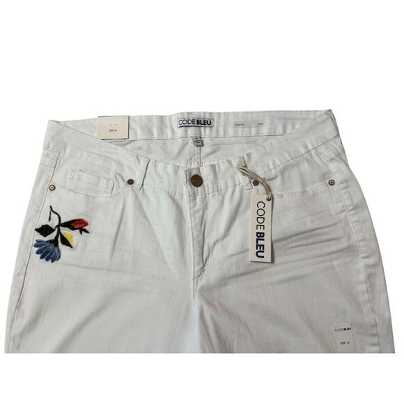 Code Bleu SOHO Crop Jeans - White Size 16 NWT - Picture 4 of 14